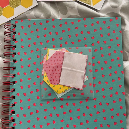 Scrapbooking kit used with stickers and decorative papers