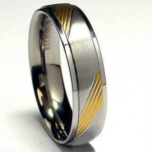 Pair of gold-plated steel rings new
