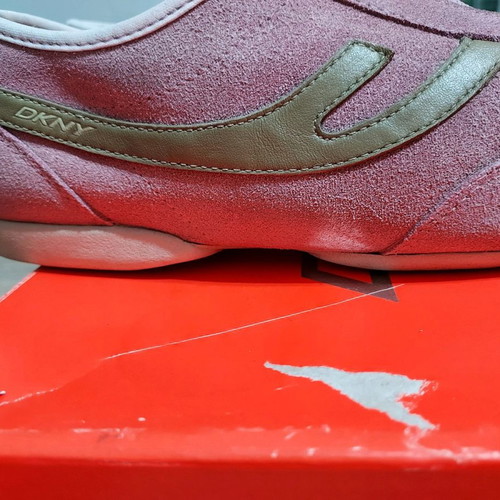 DKNY sneakers pink suede used, size 37.5 women's