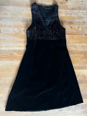 Vintage Velours Champion velvet dress like new, black, size S