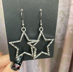 Cool star earrings new handmade with steel hooks