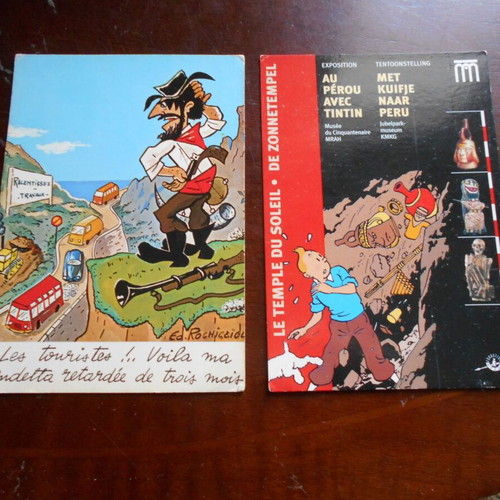 Comic cards used, pack of 5, period 1960 to 2003