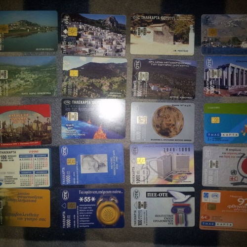 Phone cards used, pack of 20 pieces