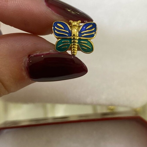 Silver (925) gold-plated butterfly charm new