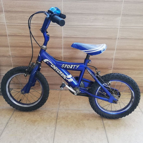 Universal Sporty Kids Bicycle used, 14-inch wheels, blue