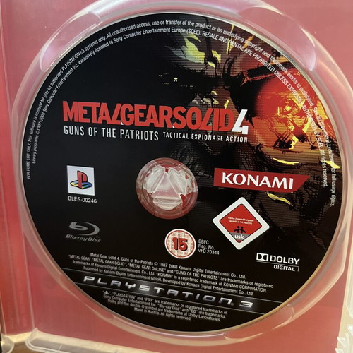 Metal Gear Solid 4 Guns of The Patriots PS3 game used