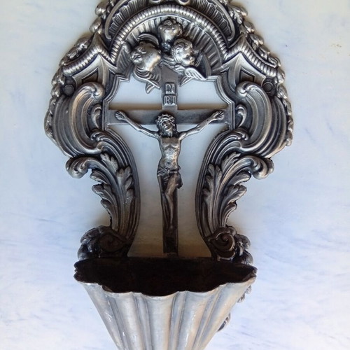 Holy Water Font with Christ and Cherubim, 28 cm