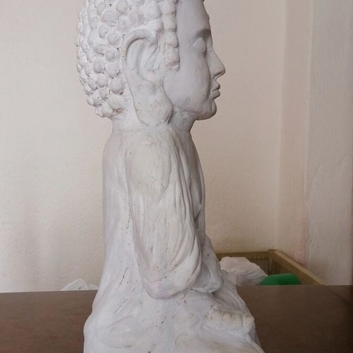 Handmade Buddha sculpture made of plaster 30cm new