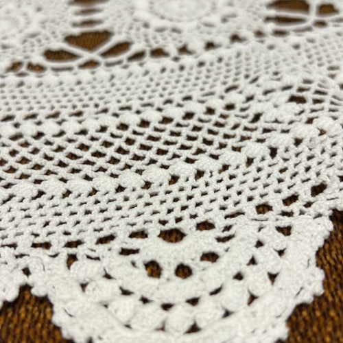 Crocheted round tablecloth white, 78 cm diameter, new