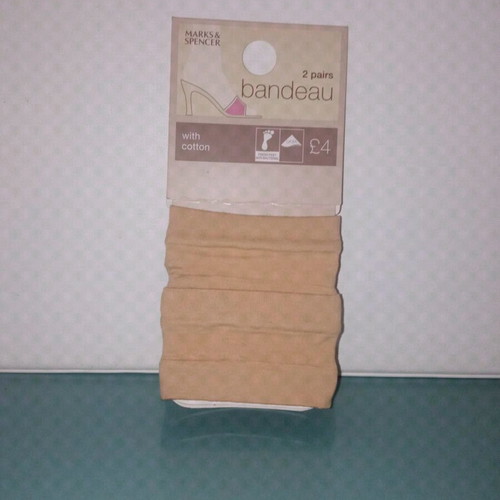 Marks & Spencer Bandeau Women's Socks 2 Pairs Beige New