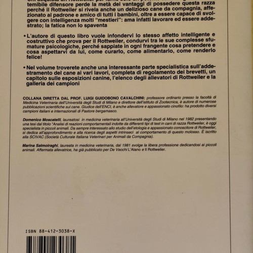 Italian book about Rottweilers like new, foreign language