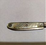  1823 Σπάνιο ασημένιο αγγλικό μαχαίρι σουγιάς με λαβή από σεντέφι