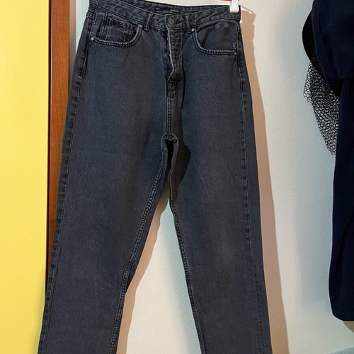 Stradivarius mom regular fit jeans like new, black, size L