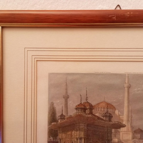 Constantinople engraving used, 1840, framed 36x29 cm