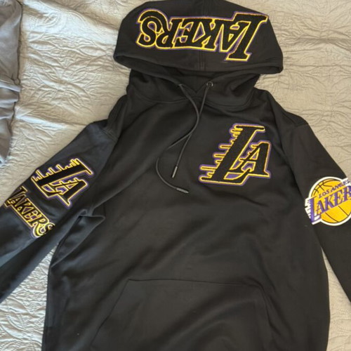 NBA Los Angeles Lakers Stitched Logos Hoodie Size Large New