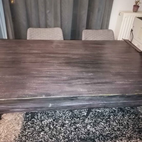 Wooden dining table rustic industrial style like new