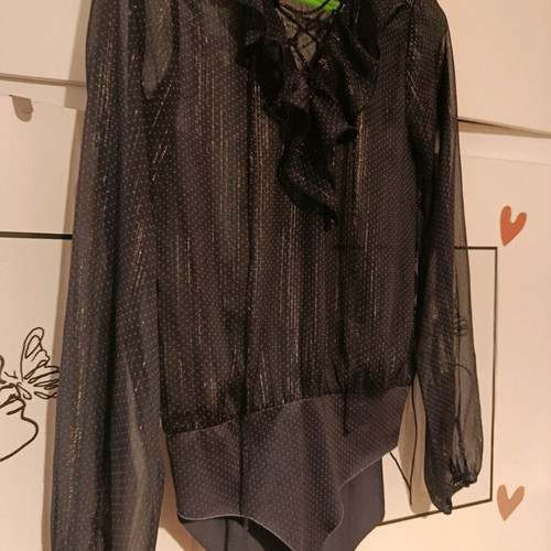 Stradivarius transparent bodysuit new in purple shades with gold details no Small