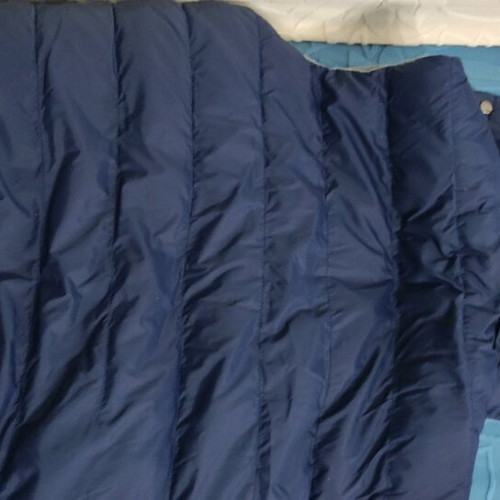 Sleeveless vest jacket used, blue, size M with detachable hood