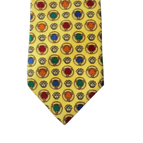 Gianni Versace Medusa silk tie used, multicolor, size 56''