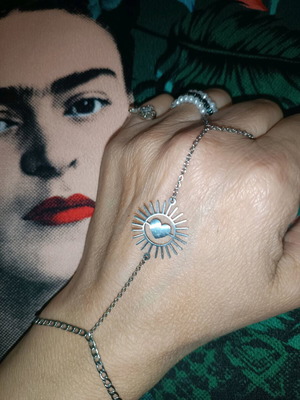 Steel silver bracelet-ring handmade new