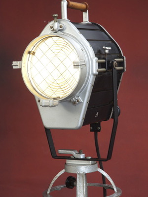 Theater cinema projector 1968 with wooden handle and stand