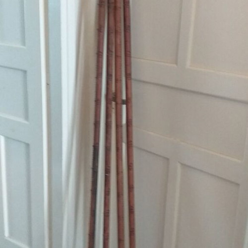 Collectible topographic rods used, set of 4, wood Φ28mm