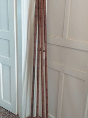Collectible topographic rods used, set of 4, wood Φ28mm