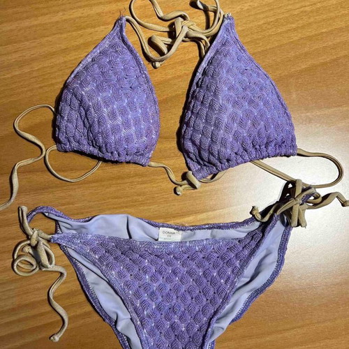Dona Di Mare bikini used, purple lilac with golden threads, size M