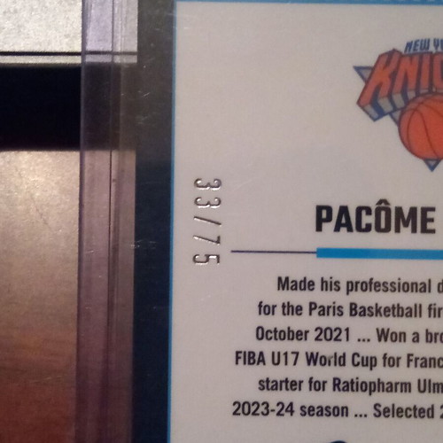 Pacome Dadiet 2024-25 Donruss Optic Rated Rookies Preview Orange Prizm card like new