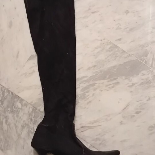 Tall boots used, black with stiletto heel, size 38