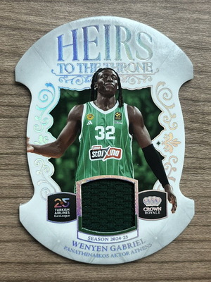 2024-25 Panini Crown Royale Euroleague Basketball Heirs To The Throne Wenyen Gabriel Patch like new