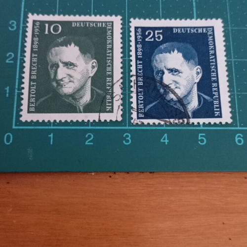 Germany DDR stamps 1957 1st anniversary of Bertolt Brecht like new