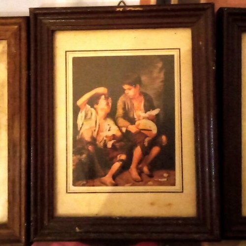 Small old art prints used, set of 3 with decorative gift