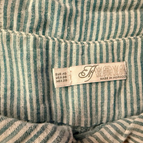 H&M striped high-waisted shorts used, turquoise cotton, size L 40 12