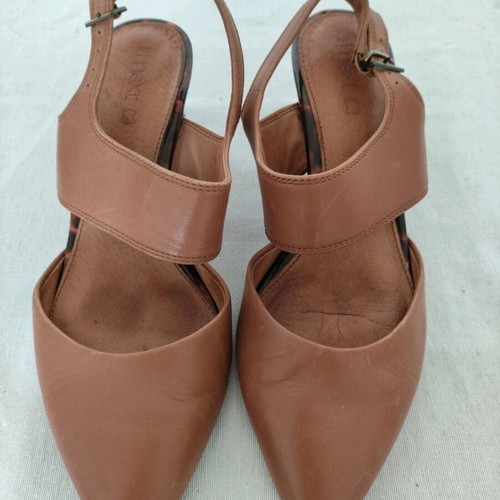 Dorothy Perkins Slingback kitten heel shoes used, tan, size 37
