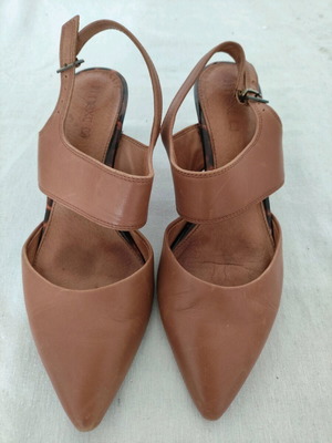 Dorothy Perkins Slingback kitten heel shoes used, tan, size 37