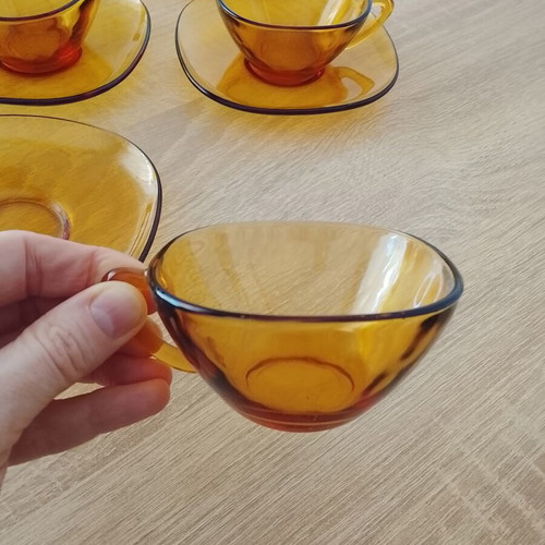 Vereco France glass coffee cup set of 6 like new