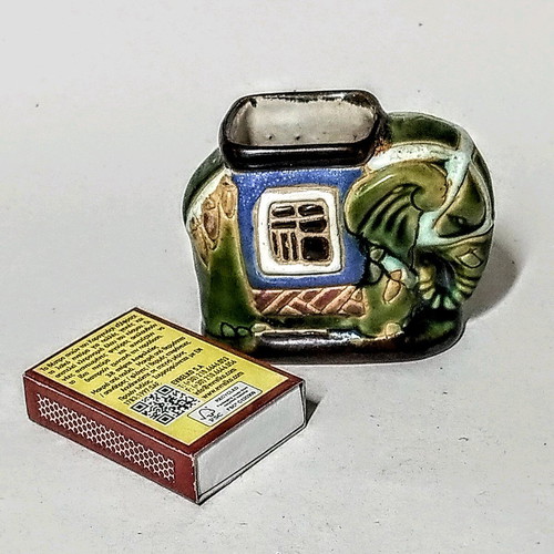 Elephant figurine used, handmade vintage ceramic from South Vietnam