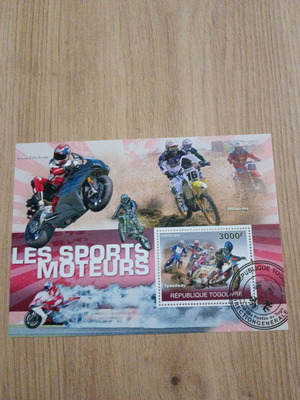 Togo Fegie with stamp new, motor sports theme