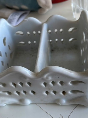 Vintage white porcelain sugar packet holder like new