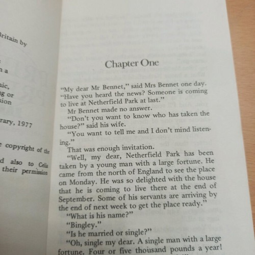 Pride and Prejudice book used, Collins English Library, English