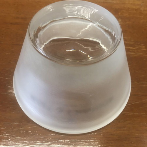 Candle holders/ashtrays new, thick sandblasted glass, pack of 17