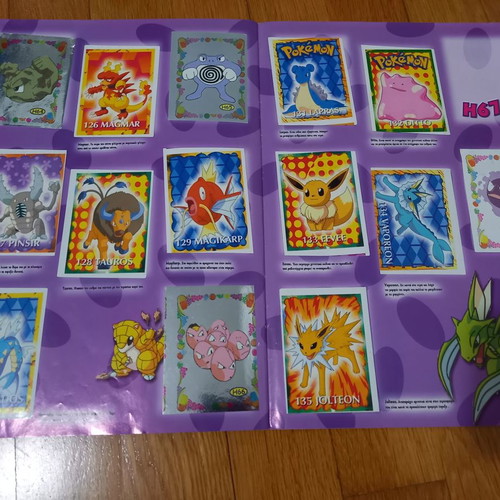 Collectible Pokemon sticker album like new, nearly complete