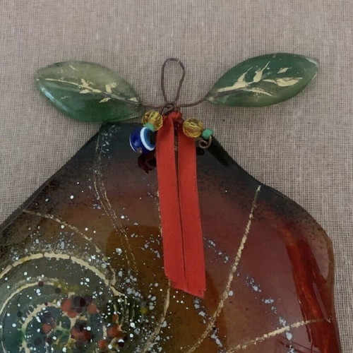 Stained Glass Hanging Pomegranate new, Hand-Painted