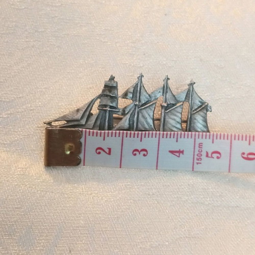 Almirante Saldanha Sterling Silver Brooch used, antique