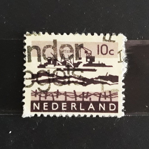 Netherlands 1963 10c Dredging Ship stamp used