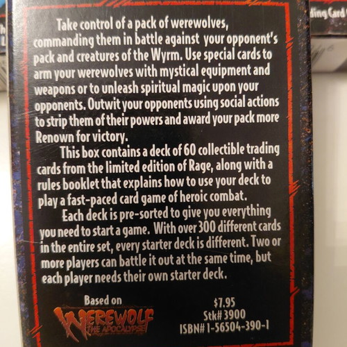 Rage The Werewolf The Apocalypse TCG Limited Edition 3 Decks like new