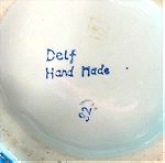  Vintage Delf hand made βάζο πορσελάνης ανάγλυφο επισμαλτωμένο.με υπέροχα σχέδια και χρώματα…Άθικτο!