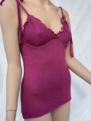 Knitted vest like new, purple, size S/M