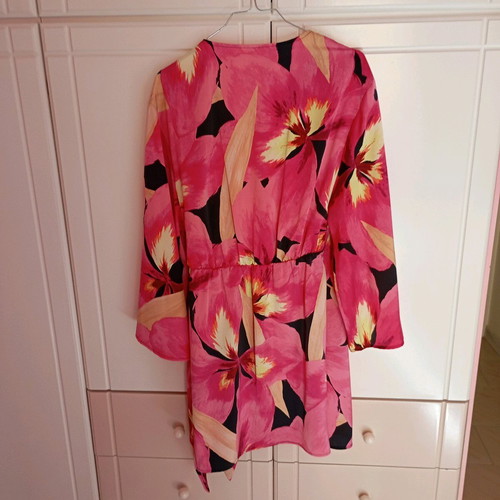 H&M Mini Wrap Dress new, pink multicolor size M